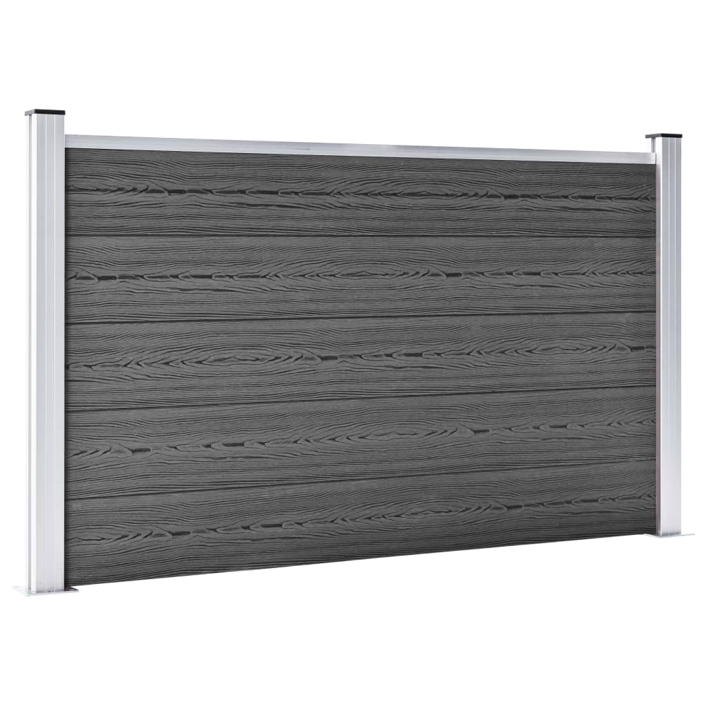 Thumbnail - vidaXL Zaunelement Set WPC 699x105 cm Schwarz