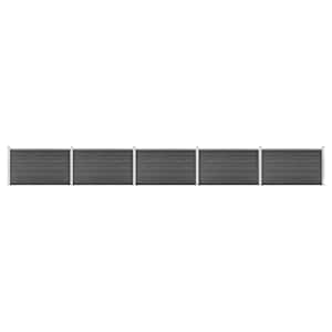 vidaXL aiapaneelide komplekt, WPC, 872 x 105 cm, must