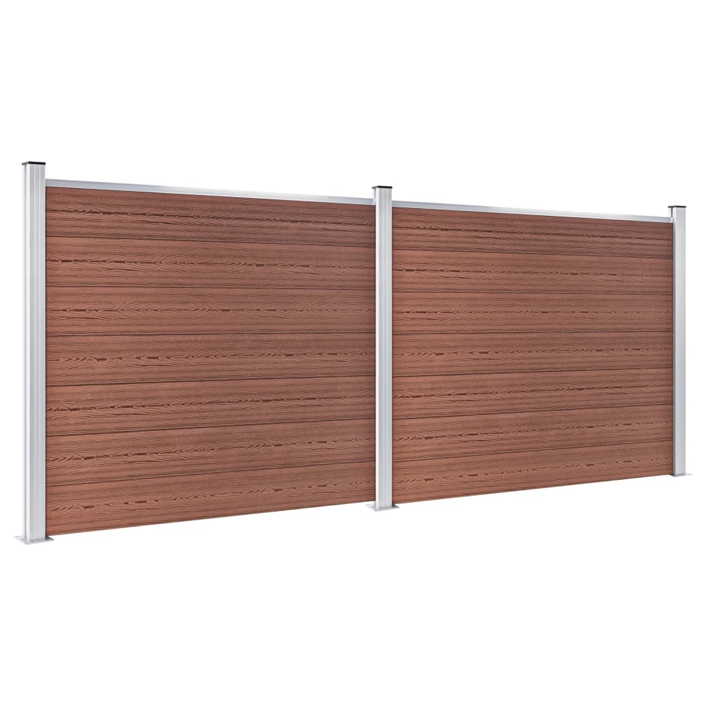 vidaXL barna WPC kerítéspanelszett 353 x 146 cm