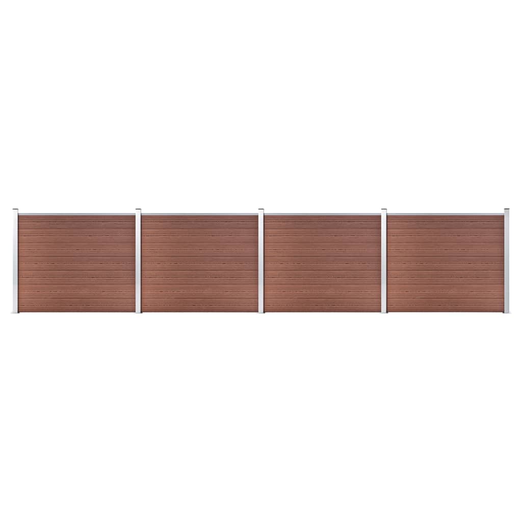 vidaXL Fence Panel Set WPC 699×146 cm Brown