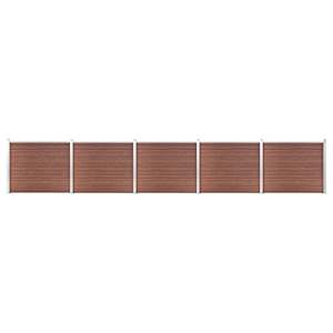 Set plotového dílce WPC 872 x 146 cm hnědý - obrázek 1