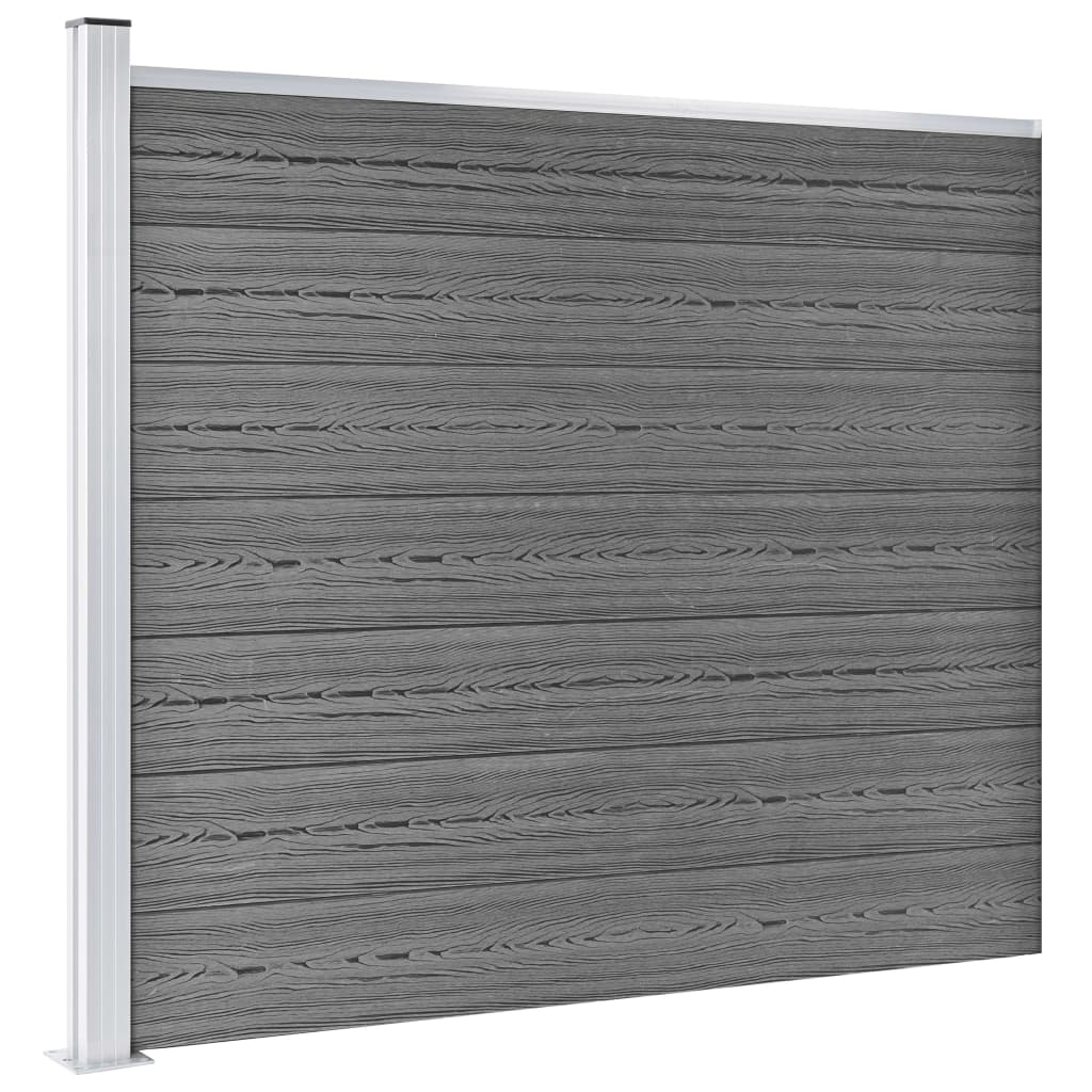 Thumbnail - vidaXL Zaunelement Set WPC 526x146 cm Grau