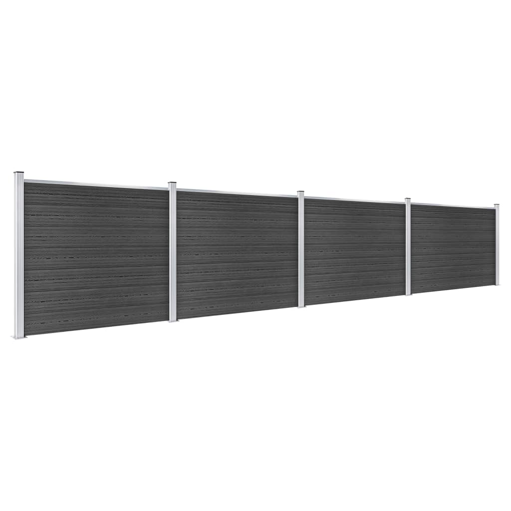 vidaXL Sada plotových panelov WPC 699x146 cm sivá