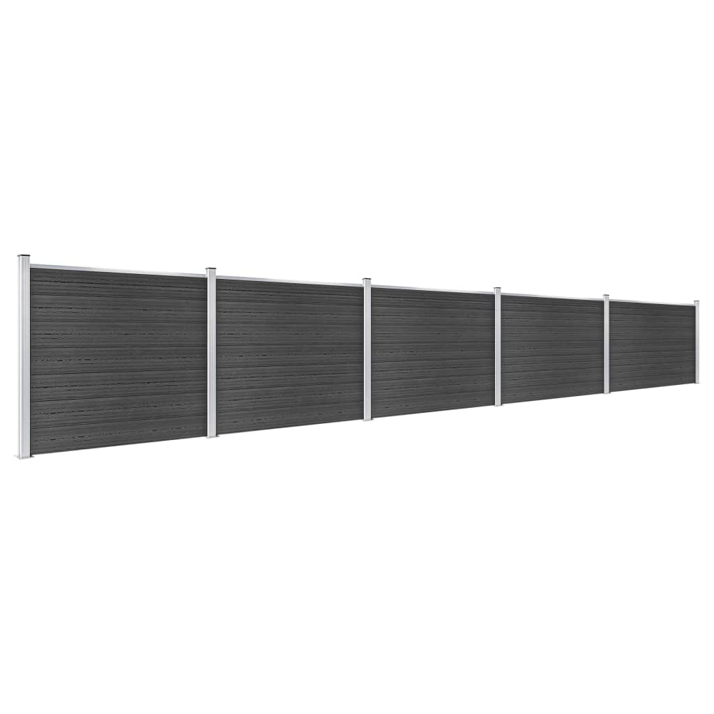 Panneau de clôture wpc 180x146 cm noir