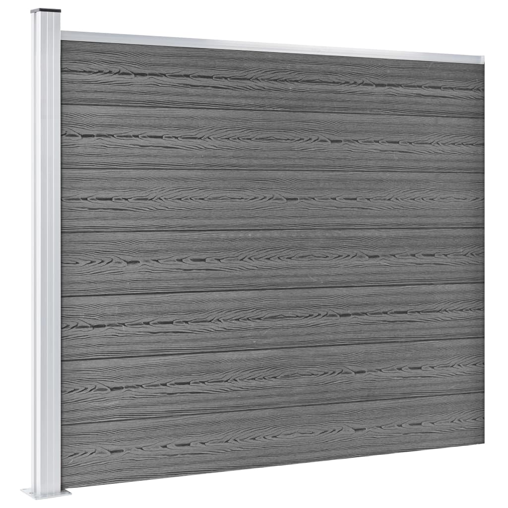 Thumbnail - vidaXL Zaunelement Set WPC 872x146 cm Grau