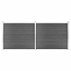 vidaXL aiapaneelide komplekt, WPC, 353 x 146 cm, must