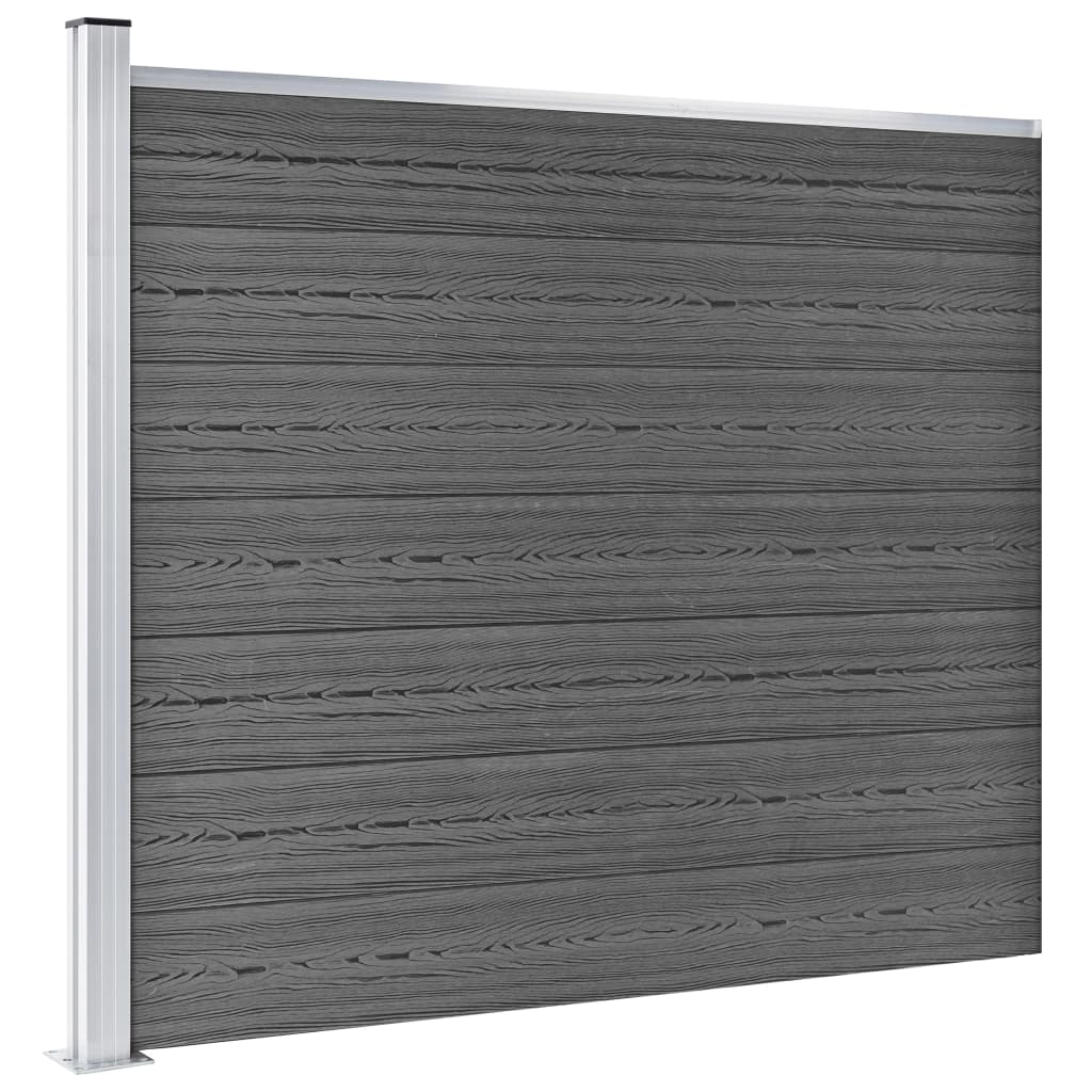 Thumbnail - vidaXL Zaunelement Set WPC 353x146 cm Schwarz