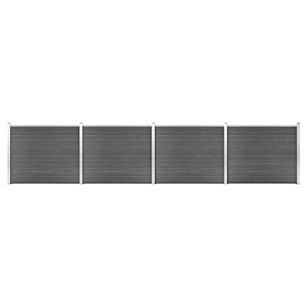vidaXL aiapaneelide komplekt, WPC, 699 x 146 cm, must
