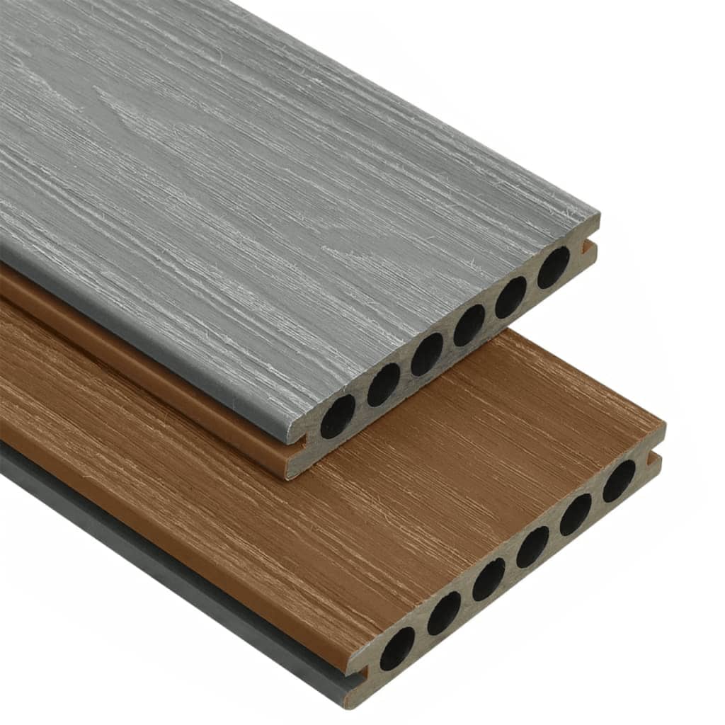 

vidaXL Terrasplanken met accessoires 16 m² 2,2 m HKC bruin en grijs