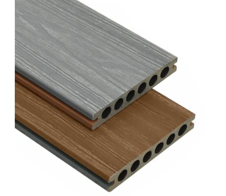 vidaXL WPC Decking Boards with Accessories Brown and Grey 30 m² 2.2 m