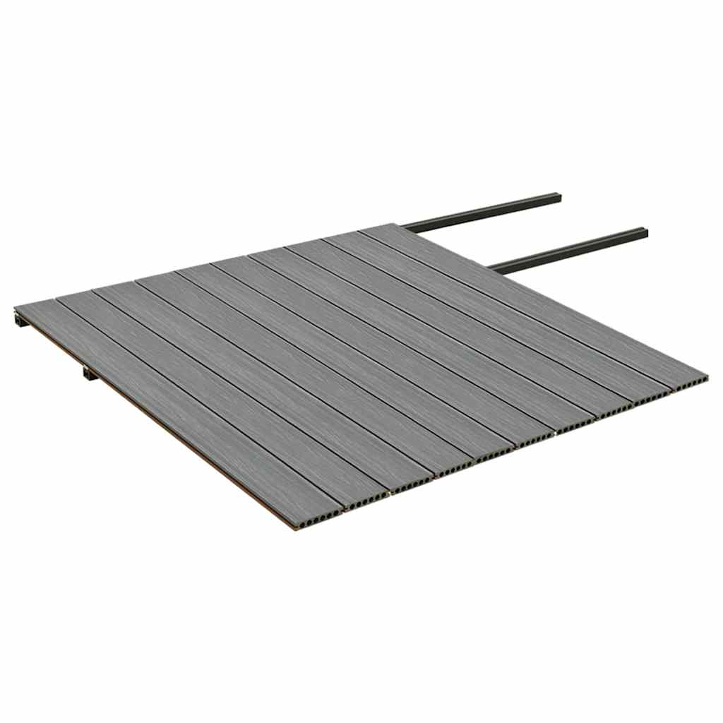 vidaXL Terrasplanken met accessoires 25 m² 4 m HKC bruin en grijs