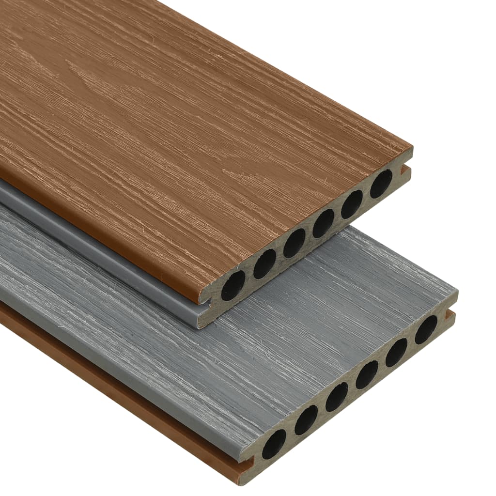 vidaXL Terrasplanken met accessoires 30 m² 4 m HKC bruin en grijs afbeelding