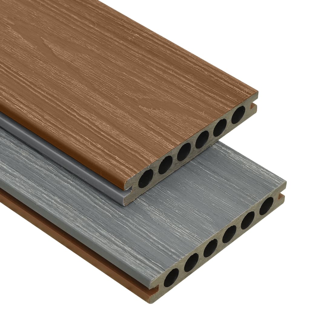 

vidaXL Terrasplanken met accessoires 40 m² 4 m HKC bruin en grijs