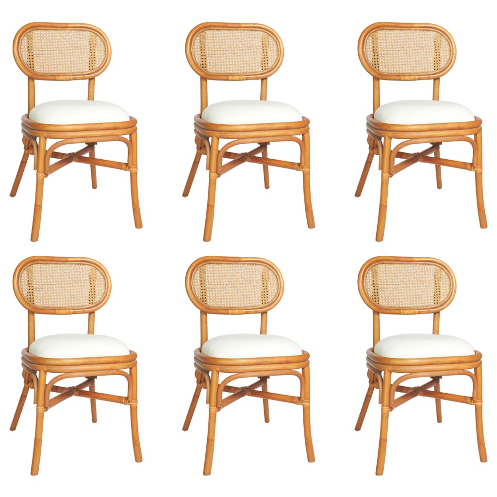 Jídelní židle 6 ks světle hnědé plátno