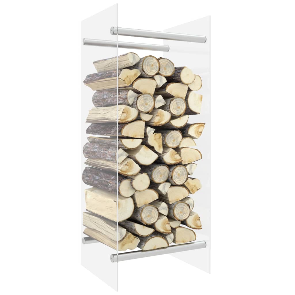 vidaXL Rastel lemne de foc transparent 40x35x100 cm sticlă securizată vidaxl.ro