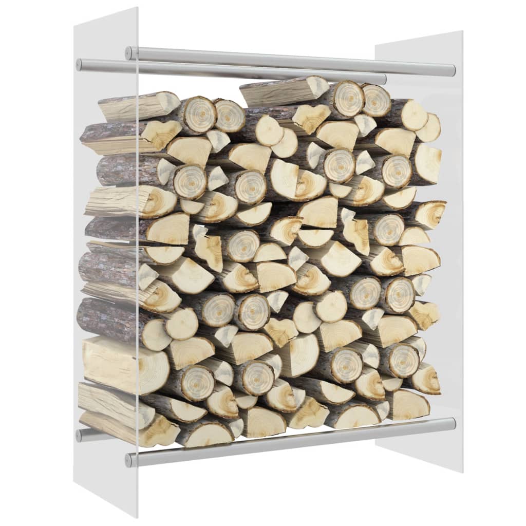 vidaXL Rastel lemne de foc transparent 80x35x100 cm sticlă securizată