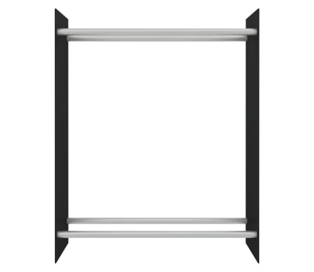 vidaXL Firewood Rack Black 80x35x100 cm Tempered Glass
