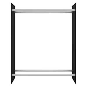 vidaXL Firewood Rack Black 80x35x100 cm Tempered Glass