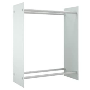 Stojan na palivové dříví bílý 80 x 35 x 100 cm tvrzené sklo - obrázek 2