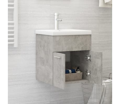 vidaXL Praustuvo spintelė su įmontuotu praustuvu, betono pilka, MDP