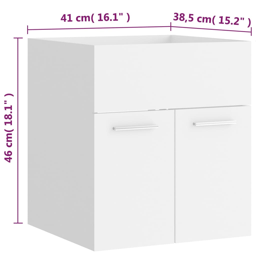Set koupelnového nábytku bílý dřevotříska - obrázek 14