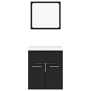 Set koupelnového nábytku černý dřevotříska - obrázek 5