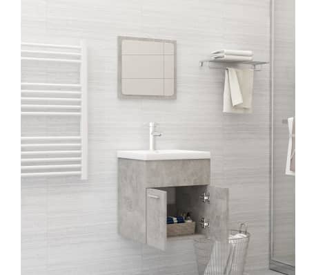 vidaXL Vonios kambario baldų komplektas, betono pilkos spalvos, MDP