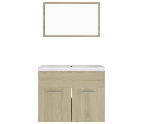 vidaXL Vonios kambario baldų komplektas, ąžuolo spalvos, MDP