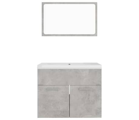 vidaXL Juego de muebles de ba&ntilde;o madera de ingenier&iacute;a gris hormig&oacute;n
