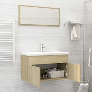 vidaXL Vonios kambario baldų komplektas, ąžuolo spalvos, MDP