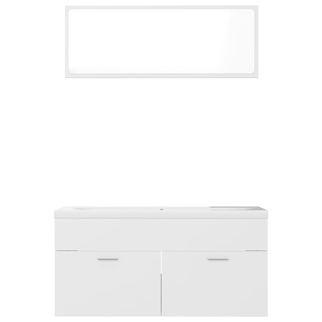 vidaXL Bathroom Furniture Set White Chipboard