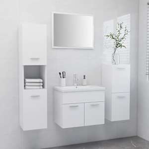 Komplet kopalniškega pohištva bele barve iverna plošča