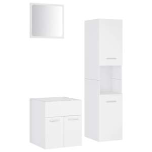 Set koupelnového nábytku bílý dřevotříska - obrázek 2