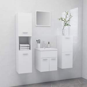 Komplet kopalniškega pohištva bele barve iverna plošča