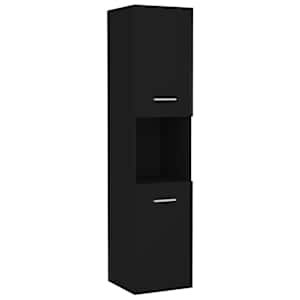 vidaXL Badkamermeubelset spaanplaat zwart