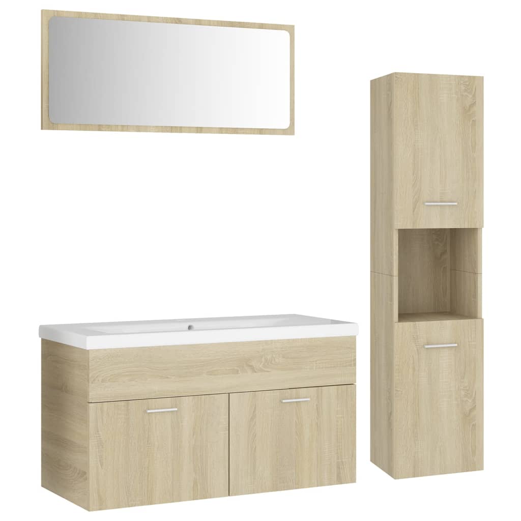 Set Mobili da Bagno Comodi in Truciolato Diversi Colori/Dimensioni vidaXL