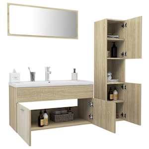 vidaXL Ensemble de meubles de salle de bain Ch&ecirc;ne sonoma Agglom&eacute;r&eacute;