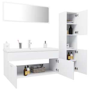 vidaXL Bathroom Furniture Set White Engineered Wood