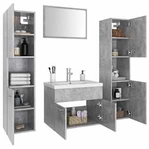 vidaXL Conjunto m&oacute;veis casa de banho contraplacado cinzento cimento