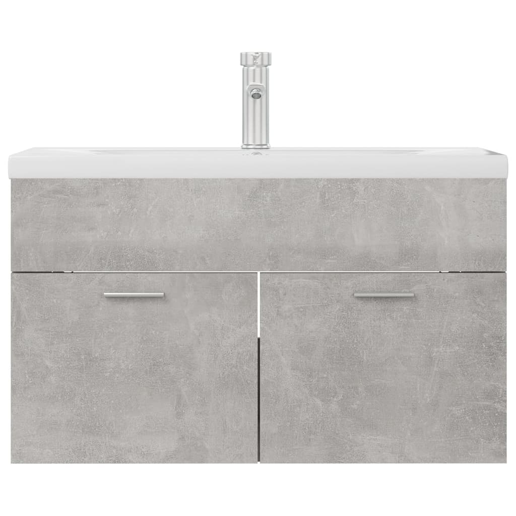 vidaXL Mueble con lavabo madera de ingeniería gris hormigón