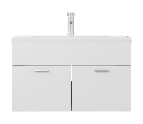 vidaXL Servantskap med innebygd vask hvit og sonoma eik konstruert tre