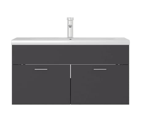 vidaXL Ormarić s ugrađenim umivaonikom sivi konstruirano drvo