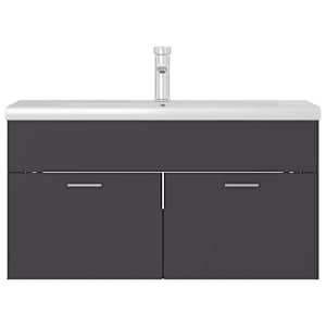 vidaXL Ormarić s ugrađenim umivaonikom sivi konstruirano drvo