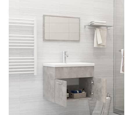 vidaXL Vonios kambario baldų komplektas, betono pilkos spalvos, MDP