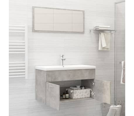 vidaXL Vonios kambario baldų komplektas, betono pilkos spalvos, MDP