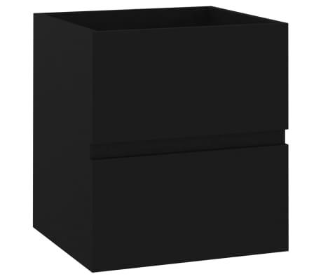 vidaXL Sink Cabinet with Built-in Basin Black Engineered Wood