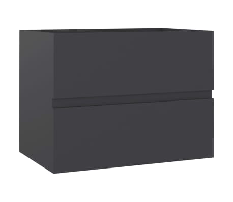 vidaXL vaskeskab med indbygget h&aring;ndvask konstrueret tr&aelig; gr&aring;