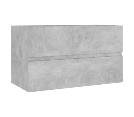 vidaXL Sink Cabinet with Built-in Basin Concrete Grey Engineered Wood