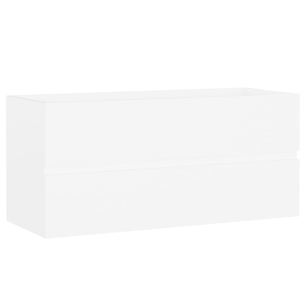 

vidaXL Wastafelkast met ingebouwde wastafel spaanplaat wit