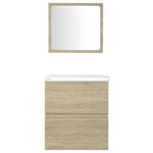 vidaXL Vonios kambario baldų komplektas, ąžuolo spalvos, MDP